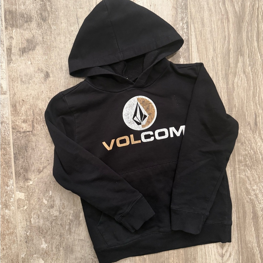 Volcom Black Hoodie with White and Gold Logo
